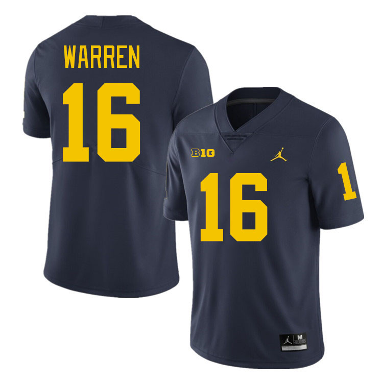 Davis Warren Michigan Jersey,Michigan Wolverines #16 Davis Warren Jersey Youth-Navy